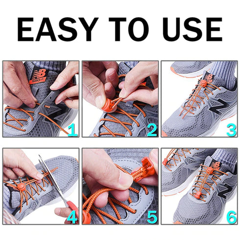 No Tie Shoe Laces Elastic Round Shoe Laces