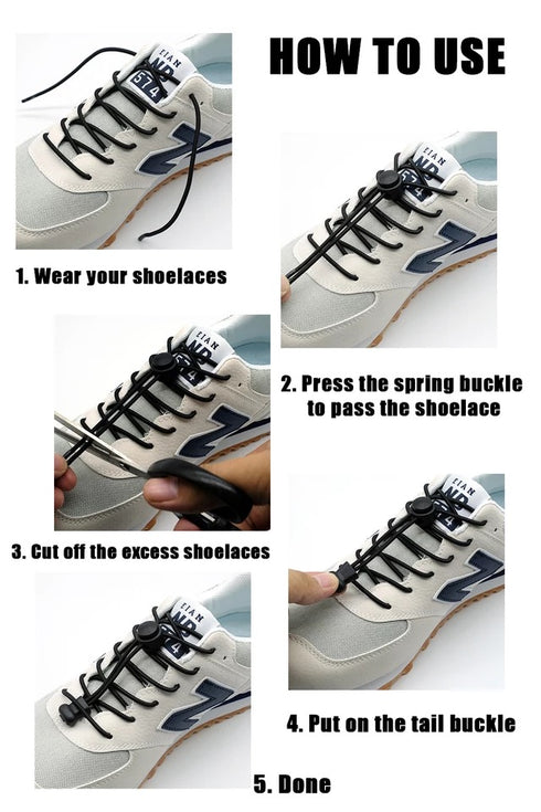 No Tie Shoe Laces Elastic Round Shoe Laces