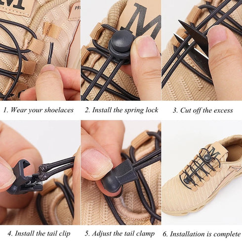 No Tie Shoe Laces Elastic Round Shoe Laces