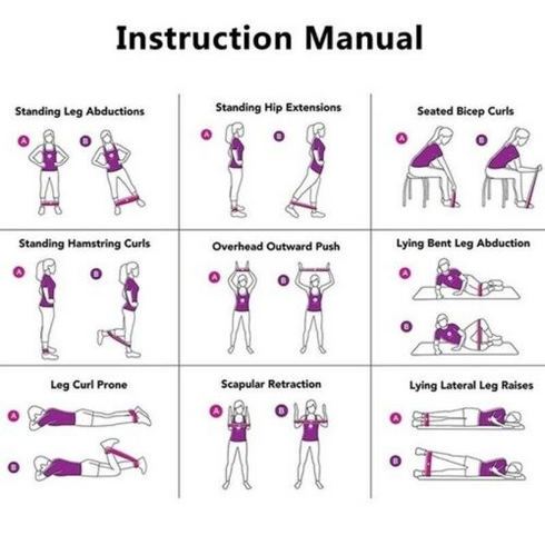Resistance Bands Exercise Sports Fitness Latex Band Set Loop Yoga Booty Home Gym