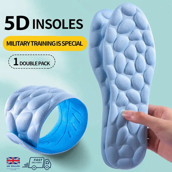 5D Memory Foam Sports Orthopaedic Massage Insoles For Shoes Women Men Breathable