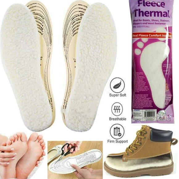 Unisex Fleece Thick Thermal Shoe Insoles